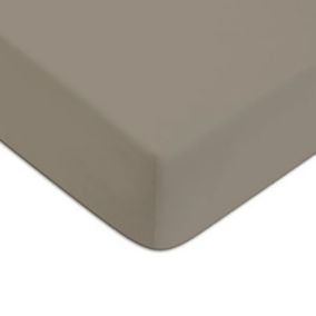 Drap housse en coton 57 fils uni bonnet 25cm 90x190cm