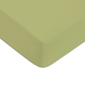 Drap housse en coton 57 fils uni bonnet 25cm 90x200cm