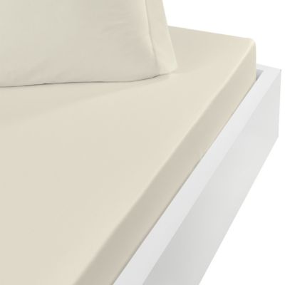 Drap housse en coton bonnet 30 cm Ecru 120x190 cm STUDIO