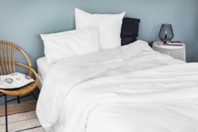 Drap housse en coton Lavé (140x190 cm - Blanc)