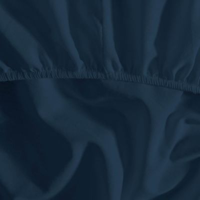 Drap housse en coton lavé biologique bonnet 30 cm Denim 90x190 cm ORGANIKA
