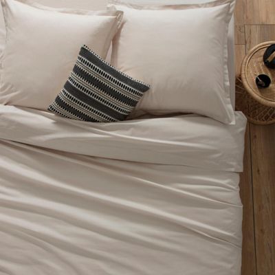 Drap-housse en coton - lin - bonnet H30cm - 140x190 cm - Atmosphera