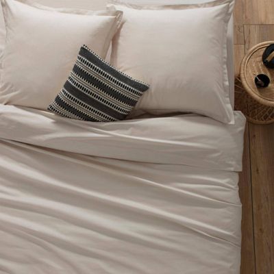 Drap-housse en coton - lin - bonnet H30cm - 140x190 cm - Atmosphera