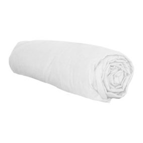 Drap housse en flanelle (140x190 cm - Blanc)