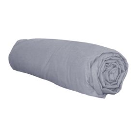 Drap housse en flanelle (140x190 cm - Gris souris)