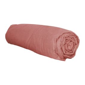 Drap housse en flanelle (140x190 cm - Terracotta)