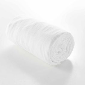 Drap housse en gaze de coton (140x190 cm - Blanc)