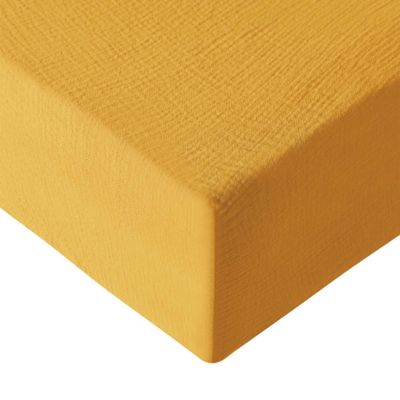 Drap housse en gaze de coton bonnet 30 cm Caramel 160x200 cm LOFT