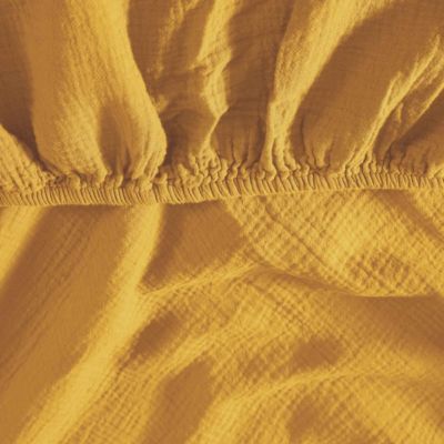 Drap housse en gaze de coton bonnet 30 cm Caramel 160x200 cm LOFT