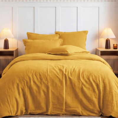 Drap housse en gaze de coton bonnet 30 cm Caramel 160x200 cm LOFT