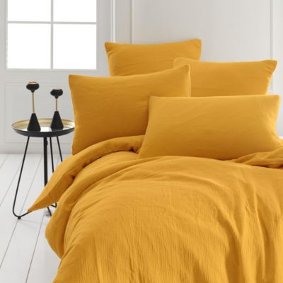 Drap housse en gaze de coton bonnet 30 cm Caramel 160x200 cm LOFT