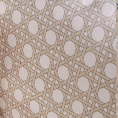 Drap housse en satin aux impressions de cannage (140x190 cm - Beige)