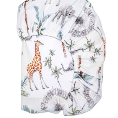 Drap housse en satin de coton Safari