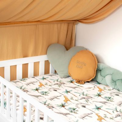 Drap housse en satin de coton Safari