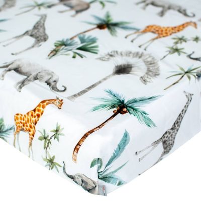 Drap housse en satin de coton Safari