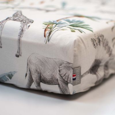 Drap housse en satin de coton Safari