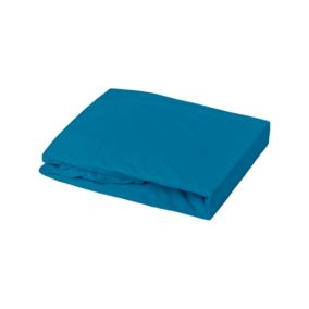 Drap housse enfant Oeko-tex 100% coton 130g/m² (40x80 cm - Bleu Canard)