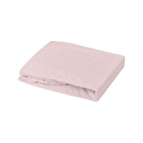 Drap housse enfant Oeko-tex 100% coton 130g/m² (40x80 cm - Rose poudré)