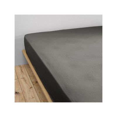 Drap housse "Gaïa" toutes dimensions "Gaze de Coton" - Gaïa Granit - 180 x 200 cm bonnet de 30 cm - Gaia Granit -