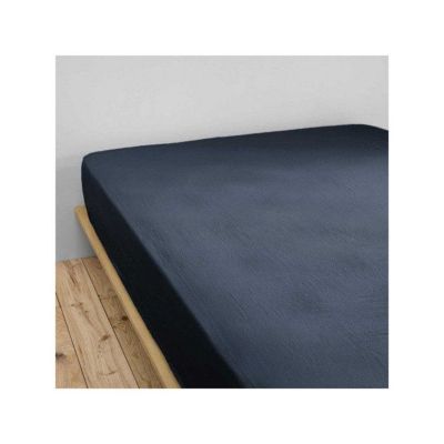 Drap housse "Gaïa" toutes dimensions "Gaze de Coton" - Gaïa Minuit - 180 x 200 cm bonnet de 30 cm - Gaia Minuit -