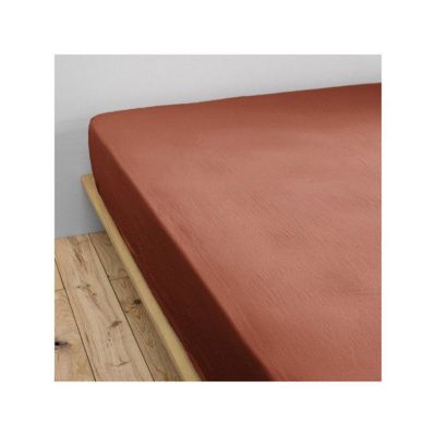 Drap housse "Gaïa" toutes dimensions "Gaze de Coton" - Gaïa Terracotta - 180 x 200 cm bonnet de 30 cm - Gaia Terracotta -