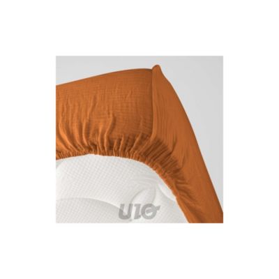 Drap Housse Gaze de coton Bonnet 30 Cm Plusieurs Tailles Plusieurs Coloris 190x140cm marron