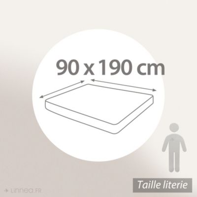 Drap housse imprimé 90x190 cm coton biologique OCTOPUSSE à rayures Bleu et Blanc Bonnet 25 cm