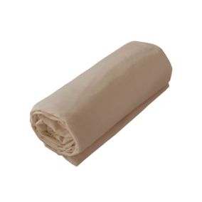 Drap housse jersey uni en 100% coton (140x190 cm - Beige foncé)