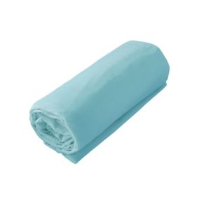 Drap housse jersey uni en 100% coton (140x190 cm - Bleu ciel)