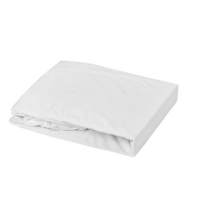 Drap housse élastiqué en 100% coton peigné (140x195 cm - Blanc)