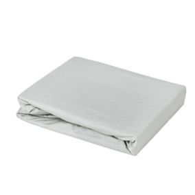 Drap housse élastiqué en 100% coton peigné (140x195 cm - Gris Perle)