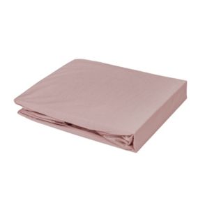 Drap housse élastiqué en 100% coton peigné (140x195 cm - Rose Clair)