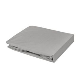 Drap housse élastiqué en 100% coton peigné (140x195 cm - Taupe)