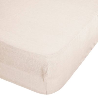 Drap-housse "Linah" - naturel - lin lavé 140x190 cm - Atmosphera