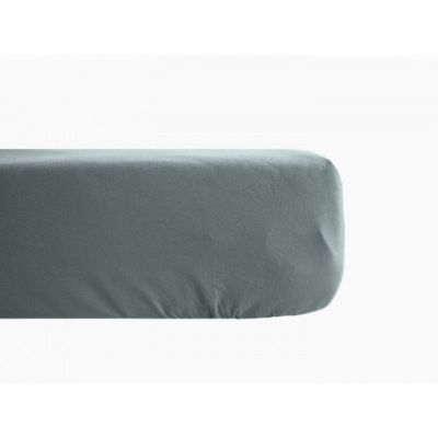 Drap housse Palace pur coton teint lavé 63 fils/cm² Vent du sud - Palace Lichen - 180 x 200 cm bonnet de 35 cm - Palace Lichen -