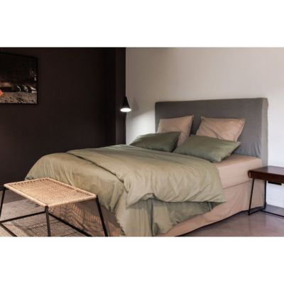 Drap housse percale pur coton peigné longues fibres 80 fils/cm² avec bonnet de 35 cm Vent du sud - 180x200 - Moutarde
