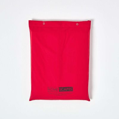 Drap-housse rouge 100% coton égyptien 200 fils 140 x 200 cm - HOMESCAPES