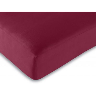 Drap housse Rouge 180 x 200 cm / 100% coton / 57 fils/cm² "King size" - Rouge -