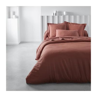 Drap housse TODAY Essential - 140 x 190 cm - 2 personnes - 100% Coton uni - Terracotta