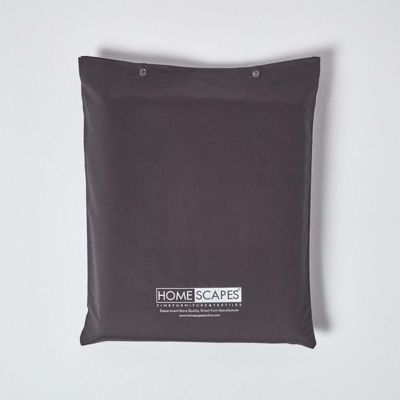 Drap-housse uni 120 x 190 cm 100 % coton égyptien 1000 fils gris foncé - HOMESCAPES