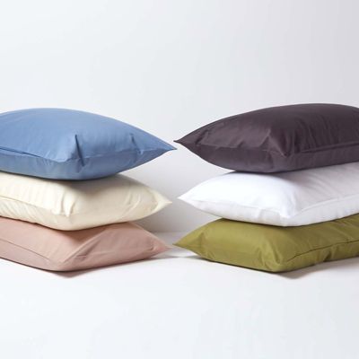 Drap-housse uni 120 x 190 cm 100 % coton égyptien 1000 fils gris foncé - HOMESCAPES