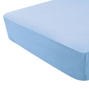 Drap housse uni en jersey (60x120 cm - Bleu ciel)