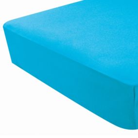 Drap housse uni en jersey (60x120 cm - Turquoise)