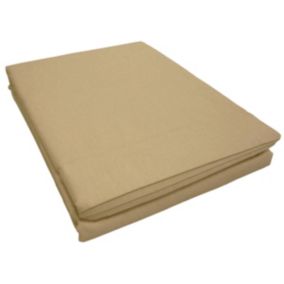 Drap percale de coton 180 x 290 cm uni (180x290 cm - Beige)