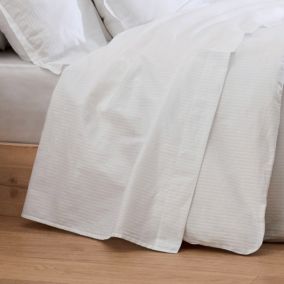 Drap plat esprit grand hôtel (180x290 cm - Blanc)