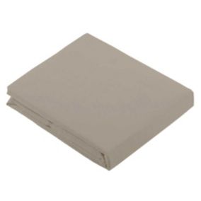 Drap Plat Uni en 100 % Coton (180x290 cm - Beige)