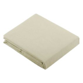 Drap Plat Uni en 100 % Coton (180x290 cm - Ecru)