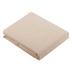 Drap Plat Uni en 100 % Coton (180x290 cm - Naturel)