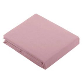 Drap Plat Uni en 100 % Coton (180x290 cm - Rose)