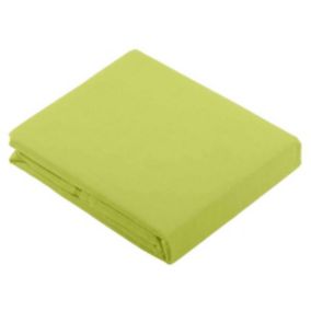 Drap Plat Uni en 100 % Coton (180x290 cm - Vert clair)